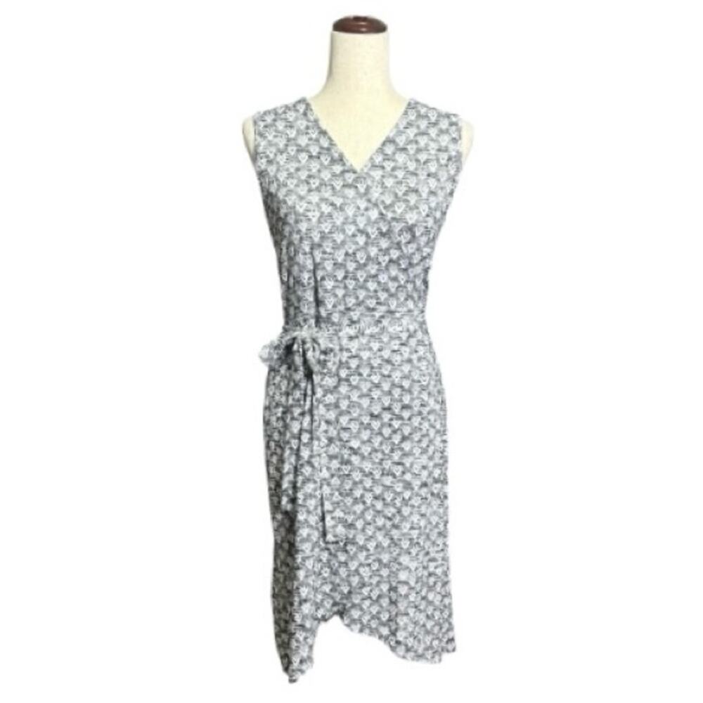 41 Hawthorn Sleeveless Faux Wrap Belted Gray Dress Size Medium NN0773